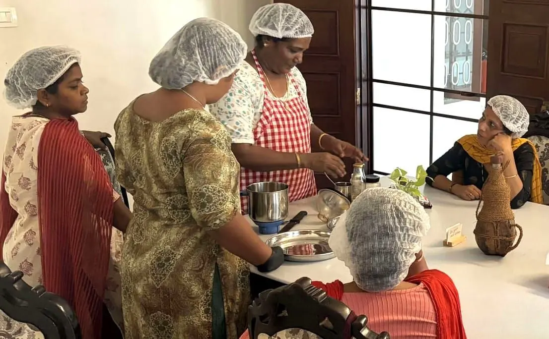 Community members learned to prepare sambar mix