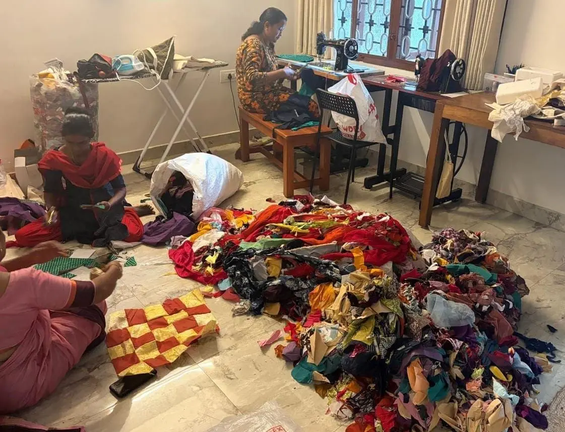Scrap fabric sorted and given a new purpose
