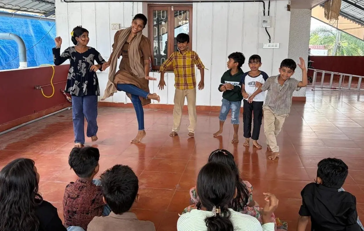 The summer camp closed with an art display and performances