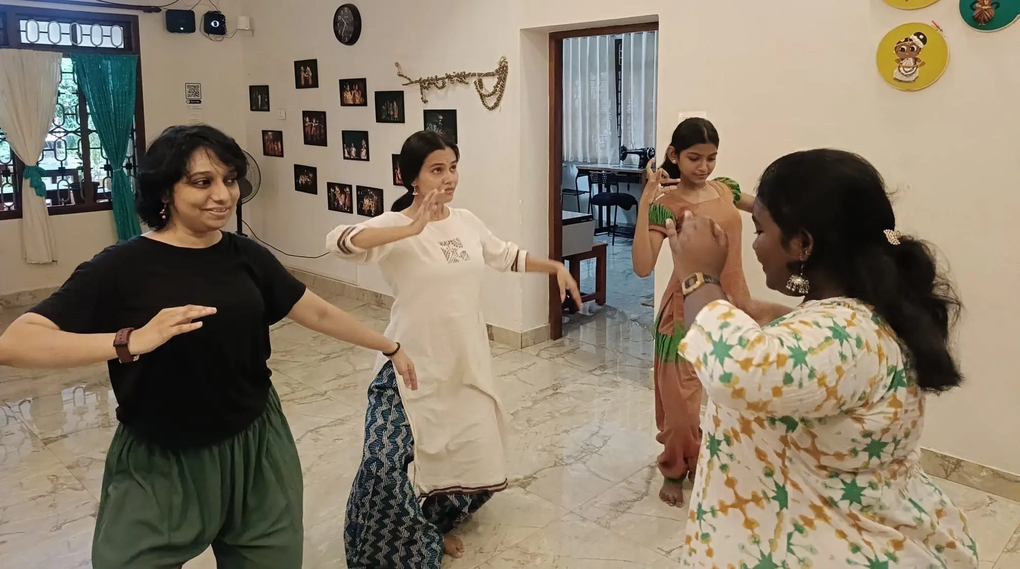 The dance class worked on new movements and expressions