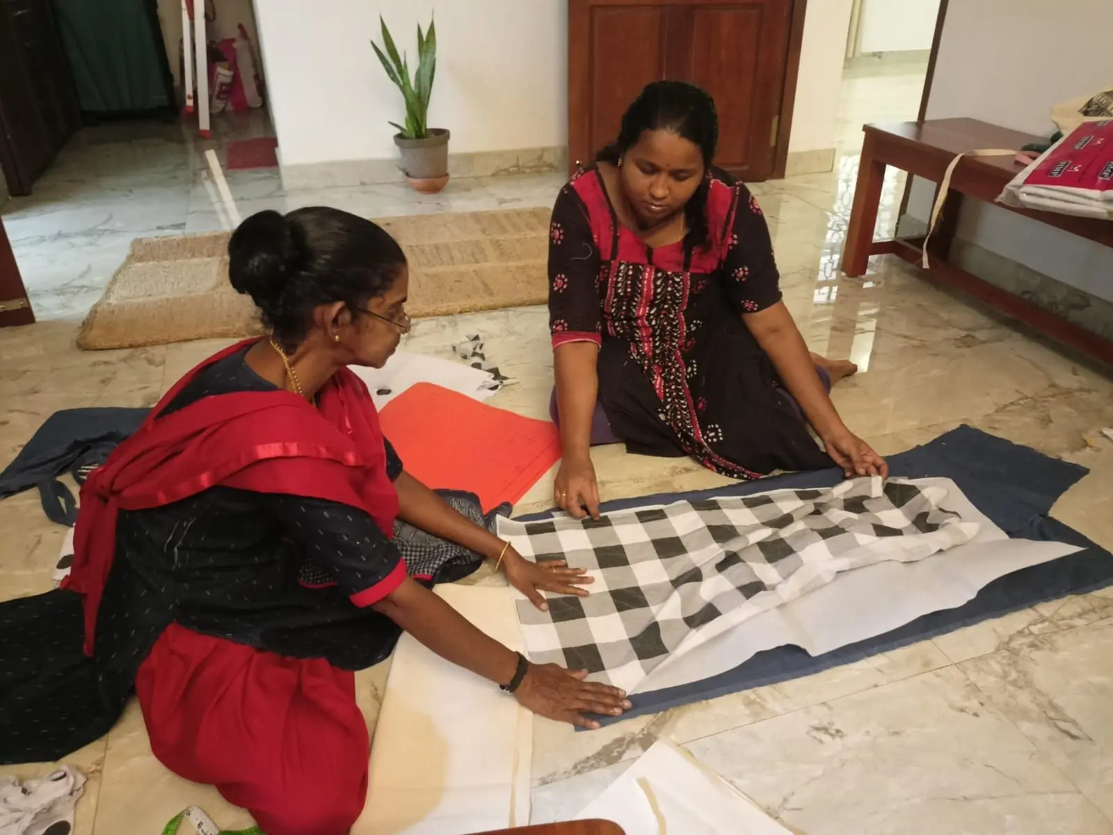 Students grew more confident handling fabric
