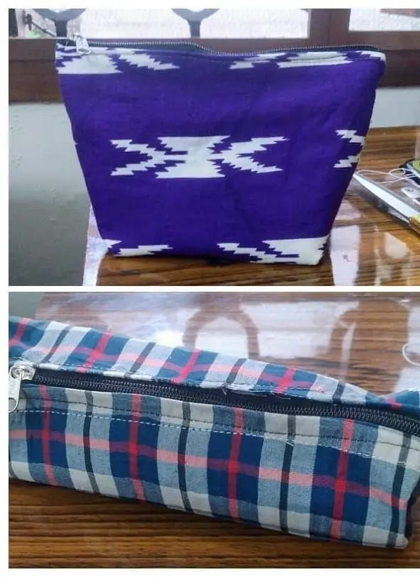 New fabrics and patterns tried out on zip pouches
