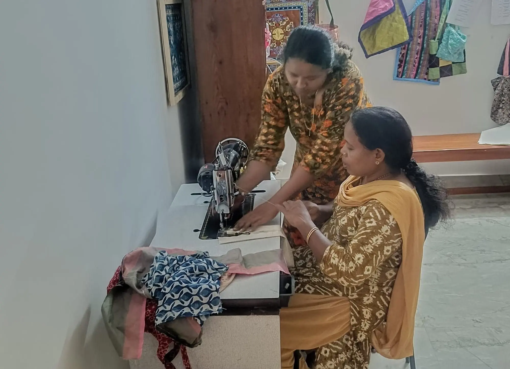 Groundwork laid for tote bag production, stitch by stitch