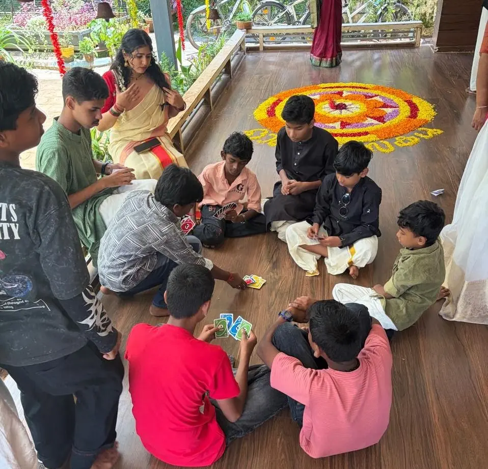 Children make themselves at home during the community program