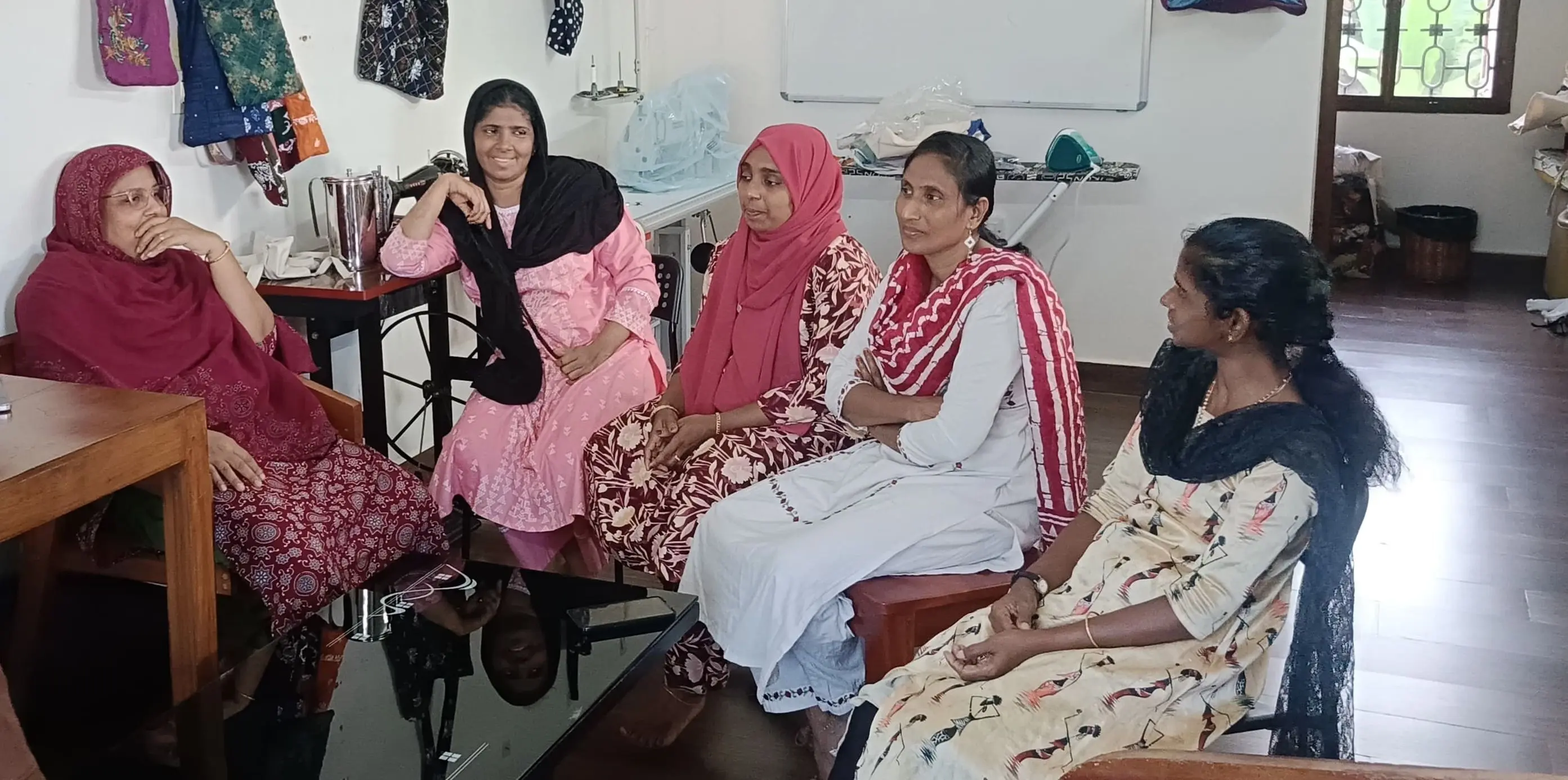 Stitching team plans how to share production work